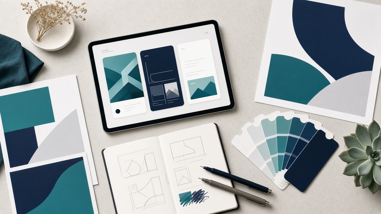 Campaign art and colour systems laid out for production