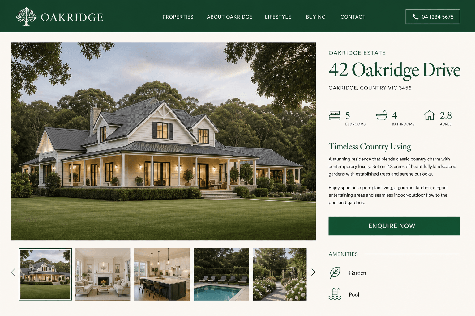 House Detail — web layout