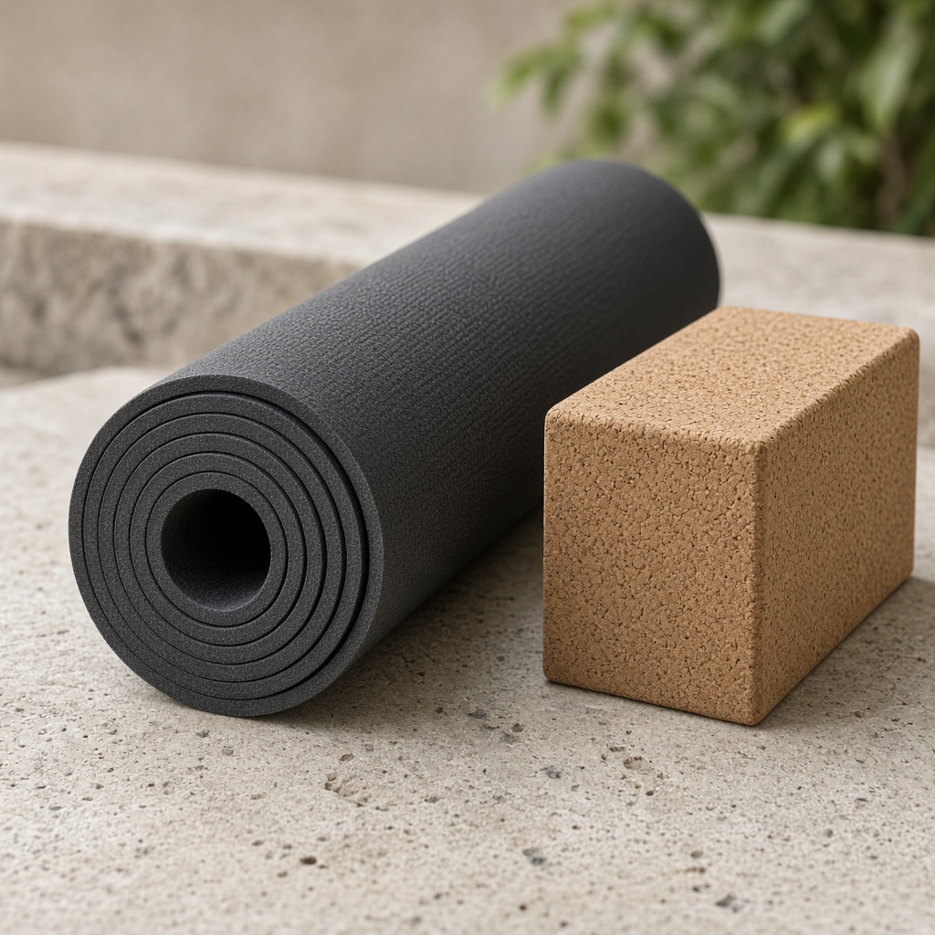 Cork-block yoga mat